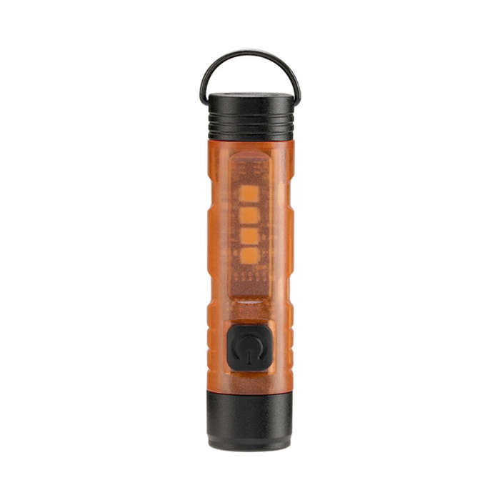 Orange - Folomov Keychain Flashlight 300LM Mini Pocket Light Outdoor Key Clip Cap Ambient LED Long E