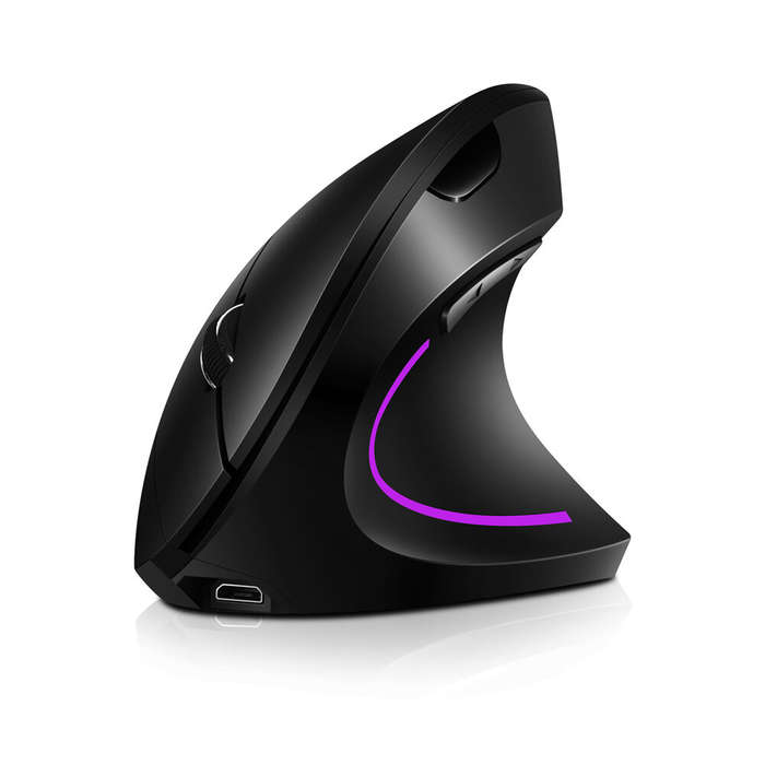 KEPUSI H1 Wireless Mouse 2.4G Wireless Vertical Shape 2400 DPI LED Lighting Mouse Mouse Hand Prevent