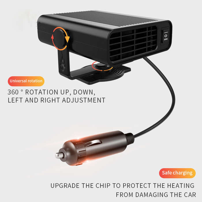 24V - 12V/24V Portable Mini Car Heater Defogger Windshield Defrosting Car Windshield Defroster Machi
