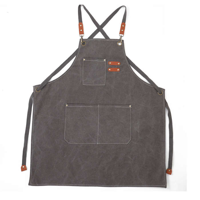 Black - Premium Canvas Apron Universal Fit 76x68cm Pure Cotton Durable Waterproof Ideal for Woodwork