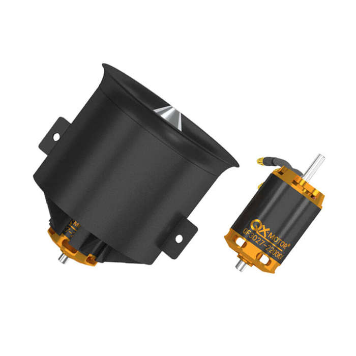 CW - QX-Motor 70mm 12 Blades EDF Unit Ducted Fan Set With QF3027-2200KV Brushless Motor for RC Airpl