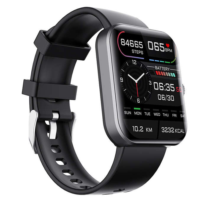 Black - F57L 1.91-inch HD Screen Heart Rate Blood Pressure Blood Glucose SpO2 Monitor Sleep Monitori