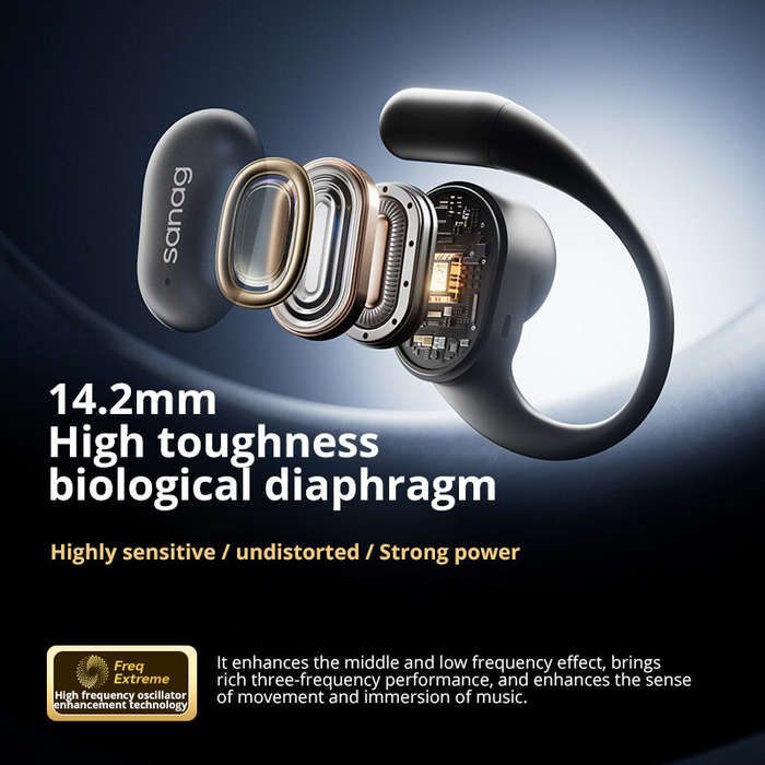 Beige - Sanag C16 OWS Earbuds bluetooth Earphone 14.2mm Diaphragm Dolby Panoramic Sound DENOISE Nois