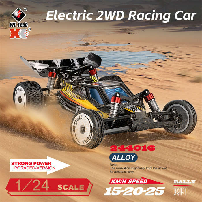 Black - Wltoys 244016 RTR 1/24 2.4G 2WD RC Car Full Proportional High Speed Electric Racer with Gyro