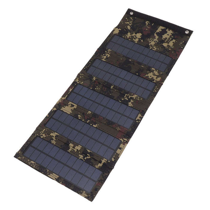 Black - 20W 5V Portable Foldable Solar Charger 5-Fold Solar Panel Charger with USB Port Solar Cell W