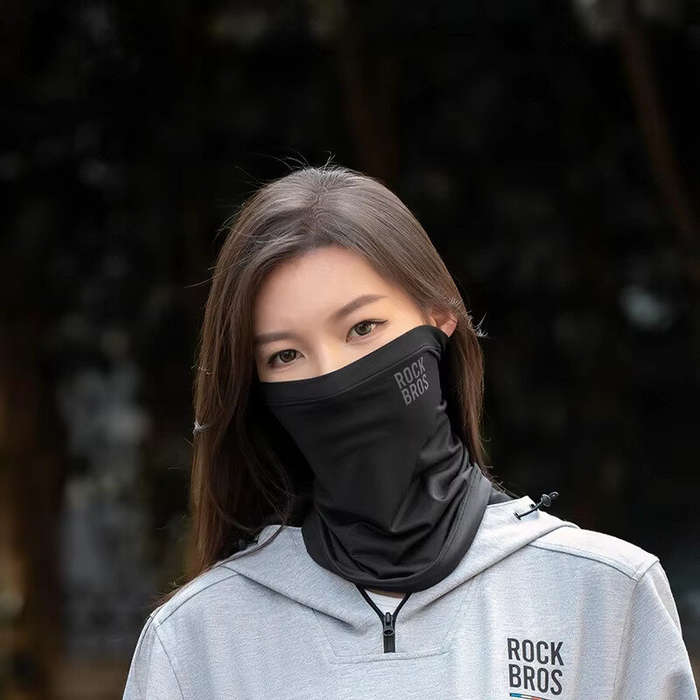 Black - ROCKBROS Winter Mask Balaclava Warm Cycling Scarf Breathable Windproof Face Fleece High Elas