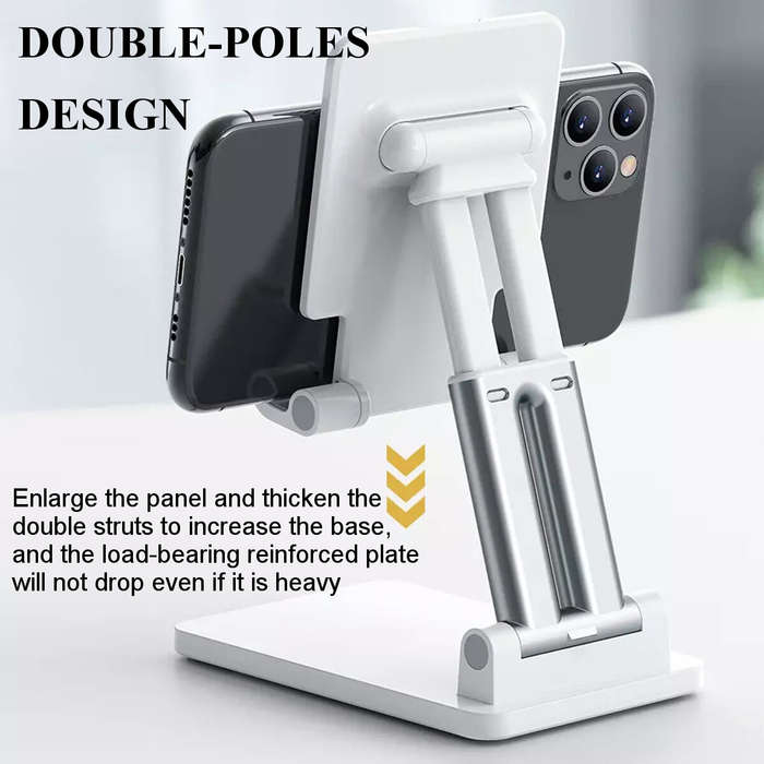 Black - CCT7 Universal Folding Telescopic Desktop Mobile Phone Tablet Holder Stand for iPad Air for