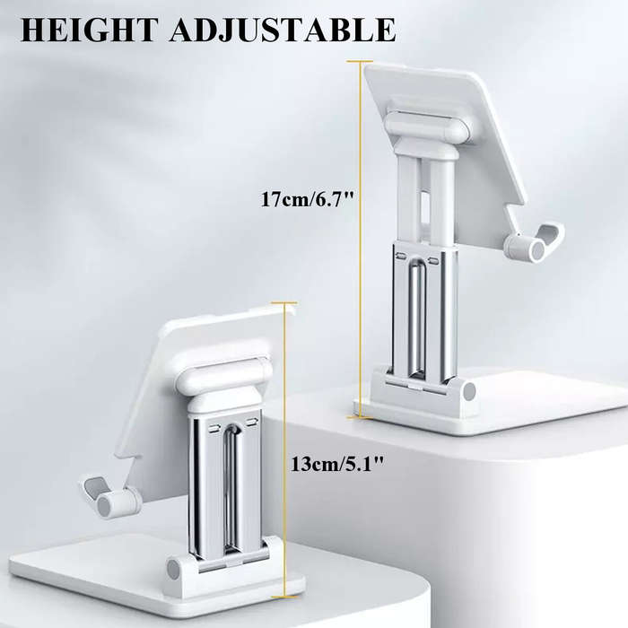 Black - CCT7 Universal Folding Telescopic Desktop Mobile Phone Tablet Holder Stand for iPad Air for