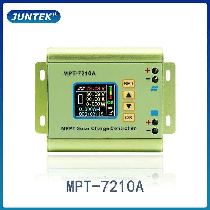 JUNTEK MPT-7210A Solar Battery Charger MPPT Controller Digital Control Boost Voltage Module High Con