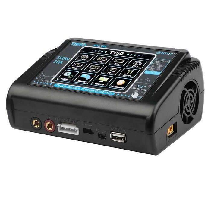 UK Plug - HTRC T150 AC/DC 150W 10A Touch Balance Smart Charger Discharger for LiPo LiHV LiFe Lilon N