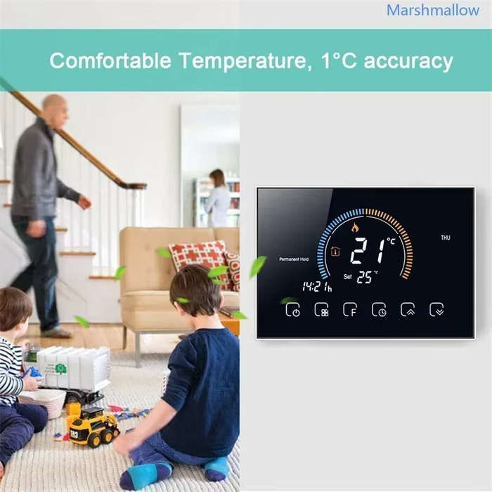 Water Heating - Tuya WiFi Smart Programmable Thermostat with 4.8-inch LCD Display 3A Water Heating A