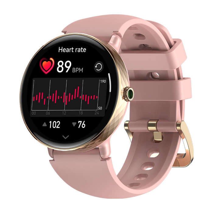 Pink - [World Premiere]Zeblaze Lily 2 1.2inch AMOLED Double Straps bluetooth Call Heart Rate Blood P