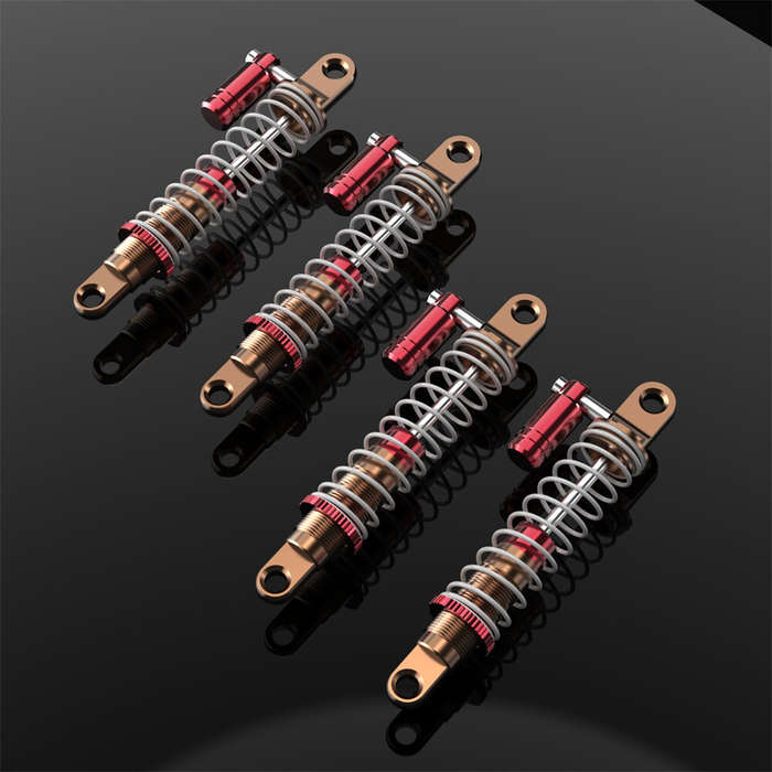 Red - 4PCS Upgraded Metal Hudraulic Shock Absorber Damper 1205-BZ01 for SG Pinecone Forest 1205 1/12