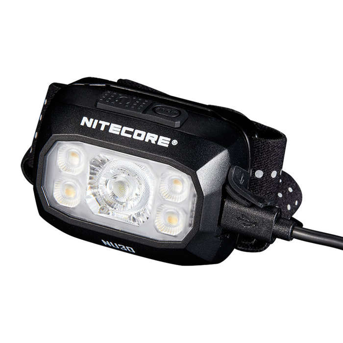 Black - NITECORE NU30 Triple Output Lightweight Headlamp 4* LEDs 500LM Beam Throw 130 Meter White Re