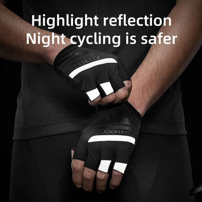 XL - ROCKBROS Half Finger Cycling Gloves Shockproof Wear Resistant Breathable MTB Road Bicycle Glove