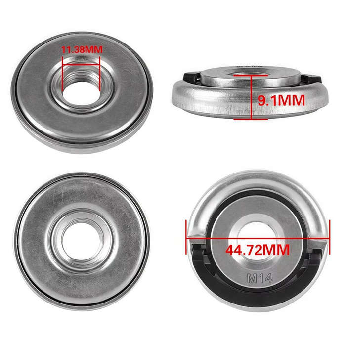 Silver - M14 Self Locking Quick Release Power Chuck Flange Nut Grinder Pressing Plate Compatible wit