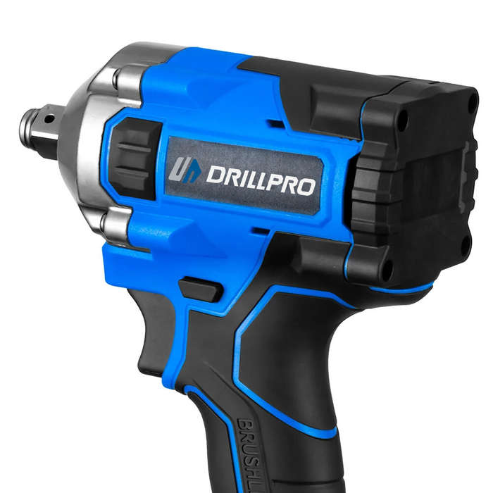 Drillpro 1000N.m High-Torque Brushless Electric Cordless Wrench Adjustable 3 Gears with LED Work Lig