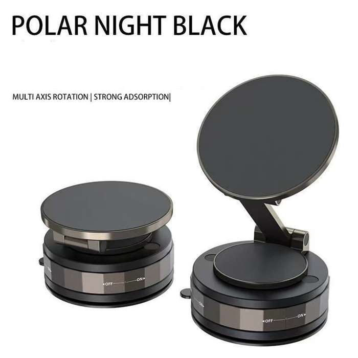 Black - Foldable Adjustable Magnetic Phone Holder 360 Degree Swivel Mount for Car Dashboard Table an