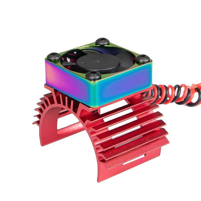 Dark Blue - Upgraded Metal Motor Cooling Fan Heatsink Radiator for 380 540 550 3650 Brushed Brushles