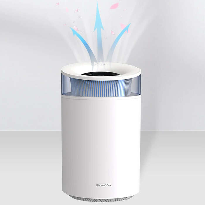 White - 2.5L 7-Color LED Colorful Aromatherapy Humidifier Double-Mouth Large Spray Bedroom Atmospher
