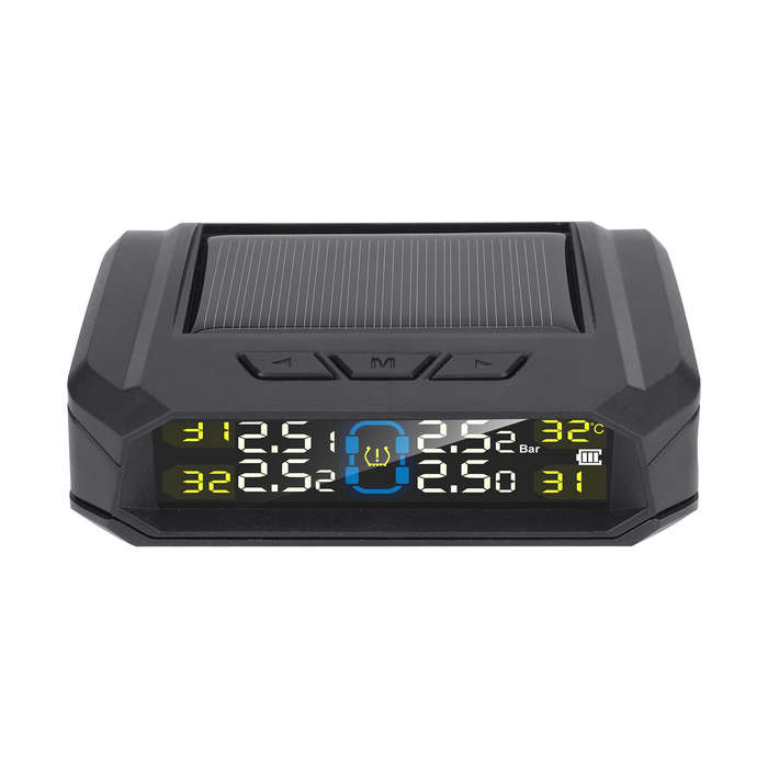 External - Solar-Powered Wireless TPMS 433.92MHz LED Display Car Tire Pressure Monitoring System wit