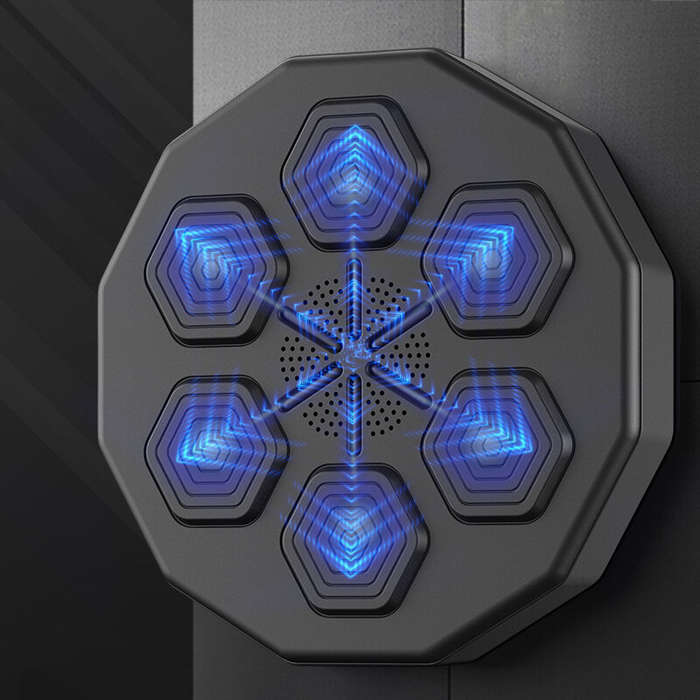 Black - KALOAD 1PCS Smart Music Boxing Machine Wall Target with RGB Rythm Lighted Sandbag Relaxing R