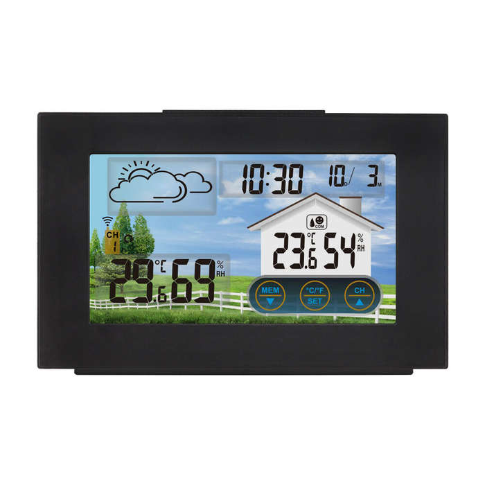 3551A Touch Screen Weather Station Indoor Outdoor Thermometer Hygrometer Wireless Sensor Weather For