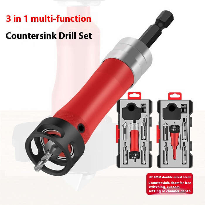 #B - Countersink Drill Bit 3-in-1 Aluminum Alloy Body High Speed Steel Blades Adjustable 90 Degree P