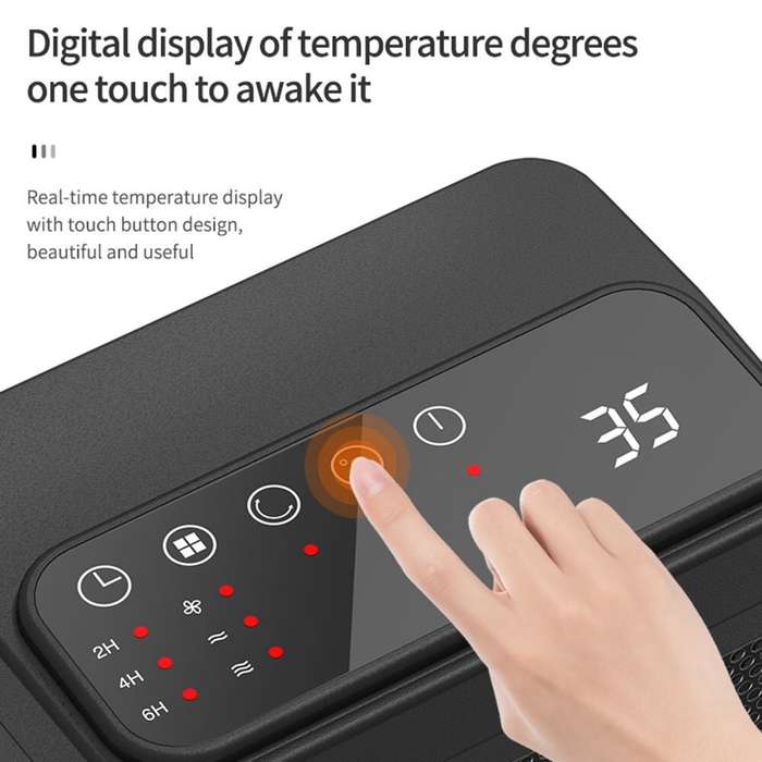 US - 1500W Remote Control Space Heater 3 Gear PTC Ceramic Heating Long-Range Remote Adjustable Therm