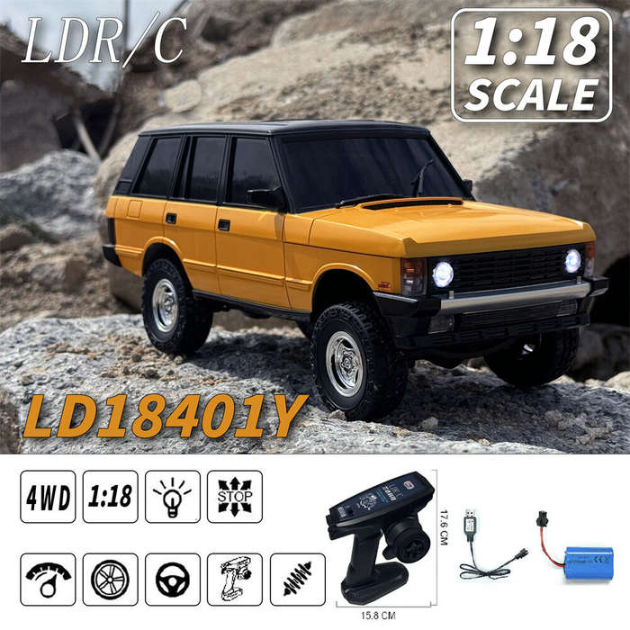 Green - LDRC 18401 RTR 1/18 2.4G 4WD RC Car Rock Crawler Off-Road Climbing Truck LED Light Full Prop