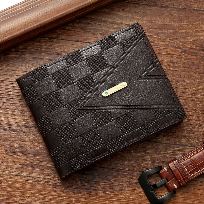 Coffee - Men's Soft PU Leather Wallet Multi-Card Credit Card Purse Folding Purse Short Large Capacit