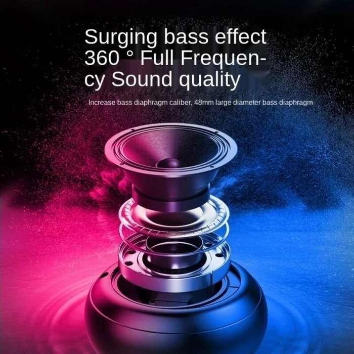 Bakeey Z2 bluetooth 5.0 Speaker Mirror Dual Alarm Clock HIFI Stereo Mini Round Shape Subwoofer Suppo