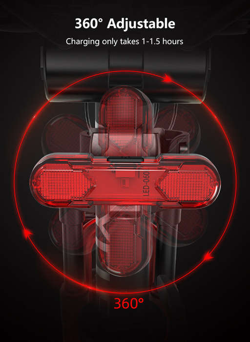 Red - 1PC USB Rechargeable Bike light COB LED MTB Bike Tail light Bicycle Safety Warning Cycling Lig