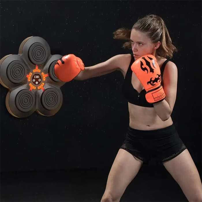 Black - KALOAD Smart bluetooth Boxing Machine Wall Boxing Target with LED Light USB Charging Free Ad