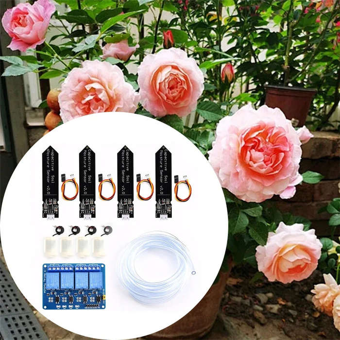 DIY Kit - DC5V 4-Way Automatic Irrigation System Self Watering DIY Kits Garden Greenhouse Flower Wat