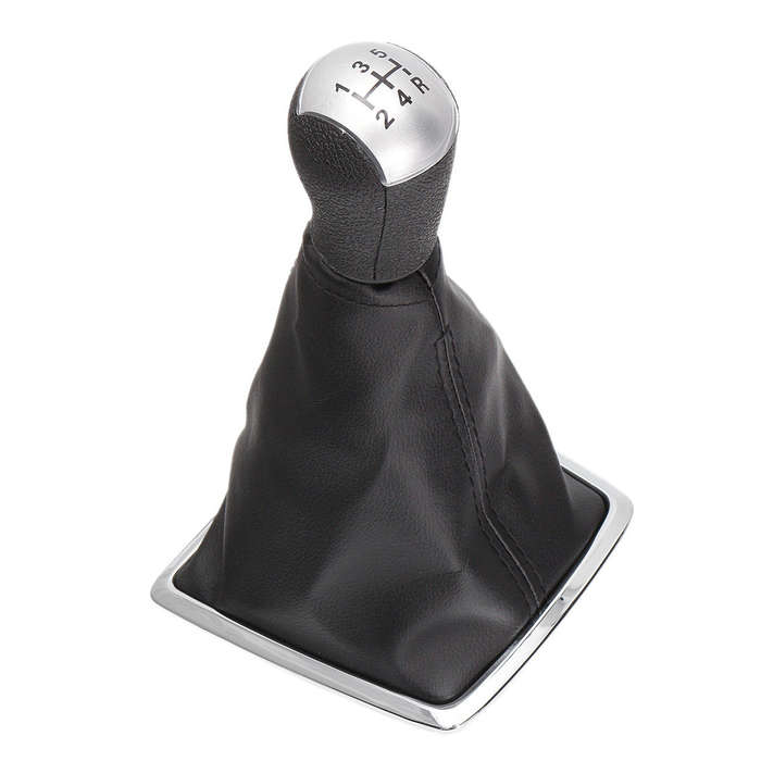 Silver - 5 Speed Gear Shift Knob Stick Lever Gear Shift Cover For Ford Focus MK II 05-08