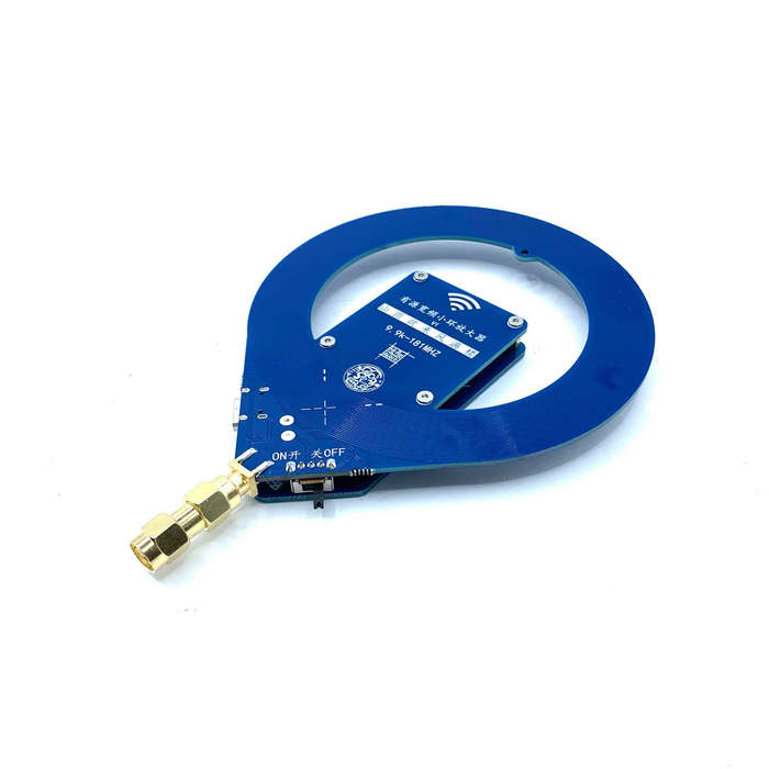 Blue - High Gain Active Loop Antenna Wide Frequency Range 9.9KHz-181MHz 20dB Gain Rechargeable Batte
