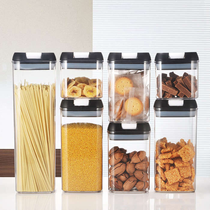 Air-Tight Food Storage Container for Cereals Easy Lock Sealed Jar Plastic Transparent Milk Powder Gr