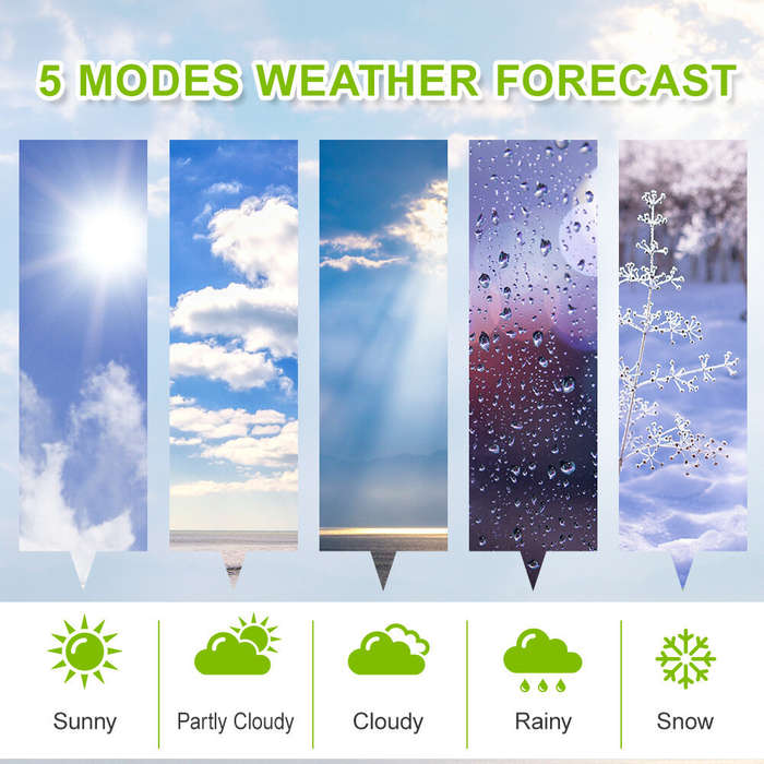 Black - BALDR Wireless VA Color Screen Weather Station 1%~99% Temperature Humidity Weather Forecast