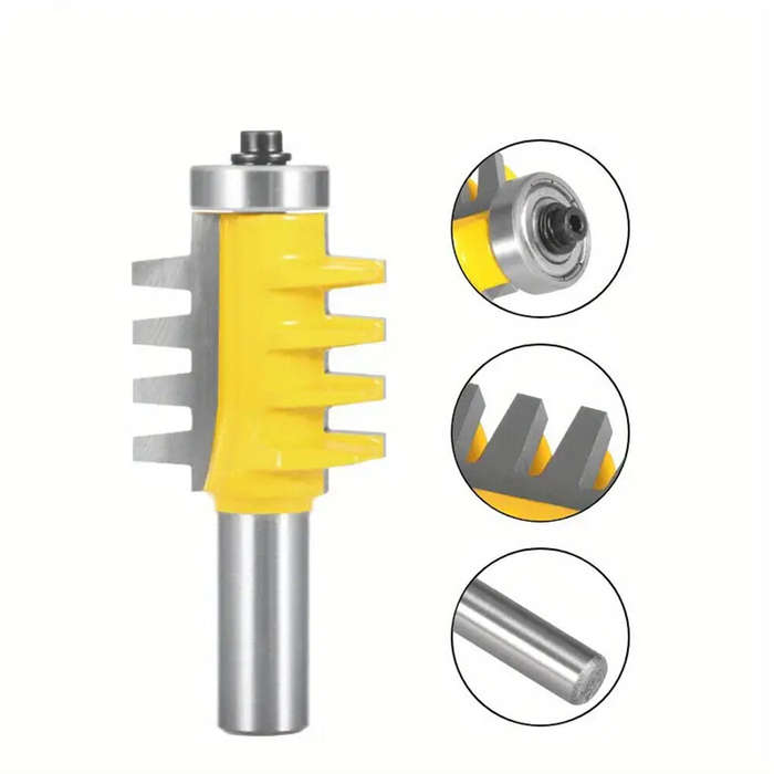 6mm - 1pc 6.35mm 12.7mm 1/2inch 1/4 Inch Shank Rail Reversible Finger Joint Glue Router Bit Cone Ten