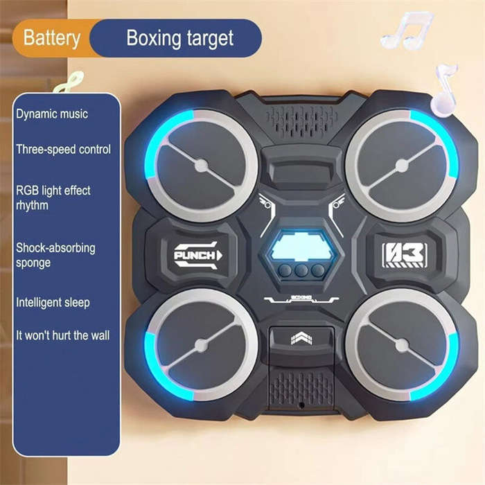 Black - KALOAD Music Boxing Target 3 Adjustable Speed Smart Boxing Target Trainer Reaction Training