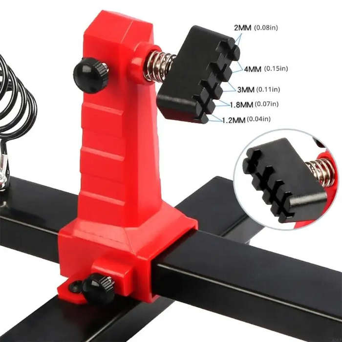 Red - Adjustable 360 Degree Rotation PCB Holder Soldering Iron Stand Spring Loaded Clamps Lightweigh