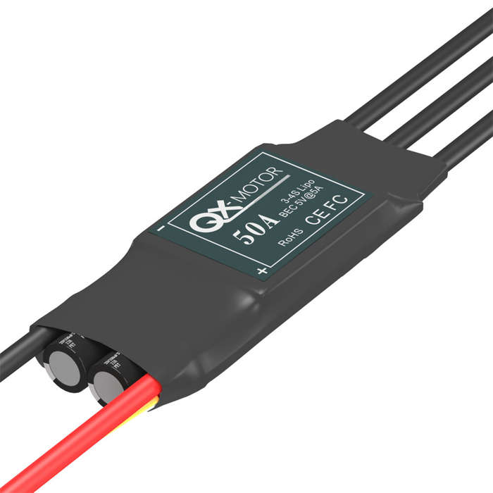 50A ESC - QX-MOTOR 50A 3-4S Brushless ESC with 5V/5A BEC for RC Airplane Fixed Wing