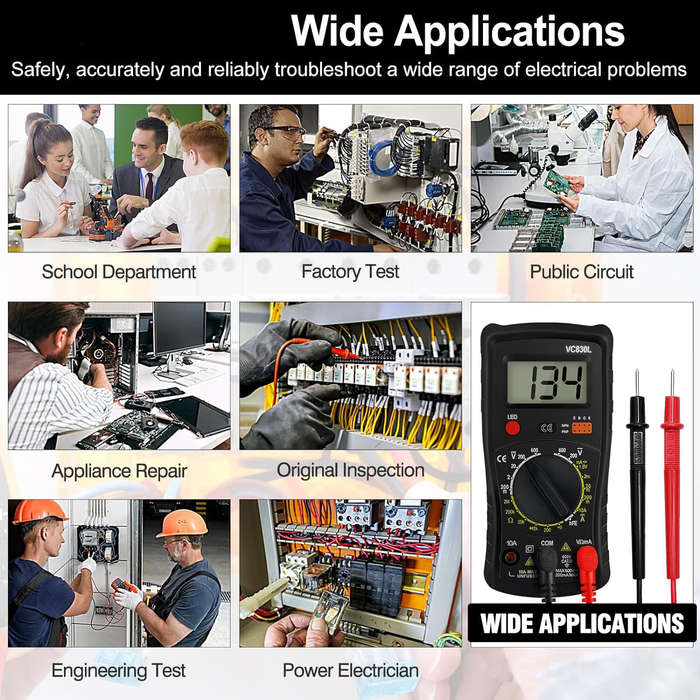 Digital Multimeter Pocket, Multifunction Battery Tester with Backlight Test Wire, Voltage Tester wit
