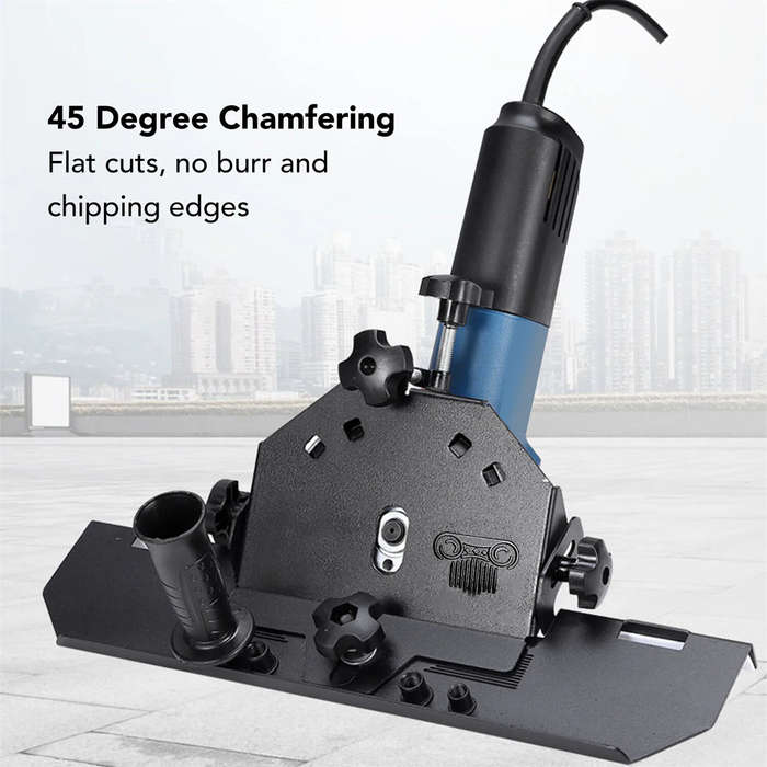 Black - 45-Degree Chamfer Tool for 115/125 Angle Grinders Metal Structure High Efficiency Easy Insta