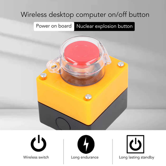 One Button - Wireless External Computer Power Button Switch Remote Control PC Power Button Switch fo