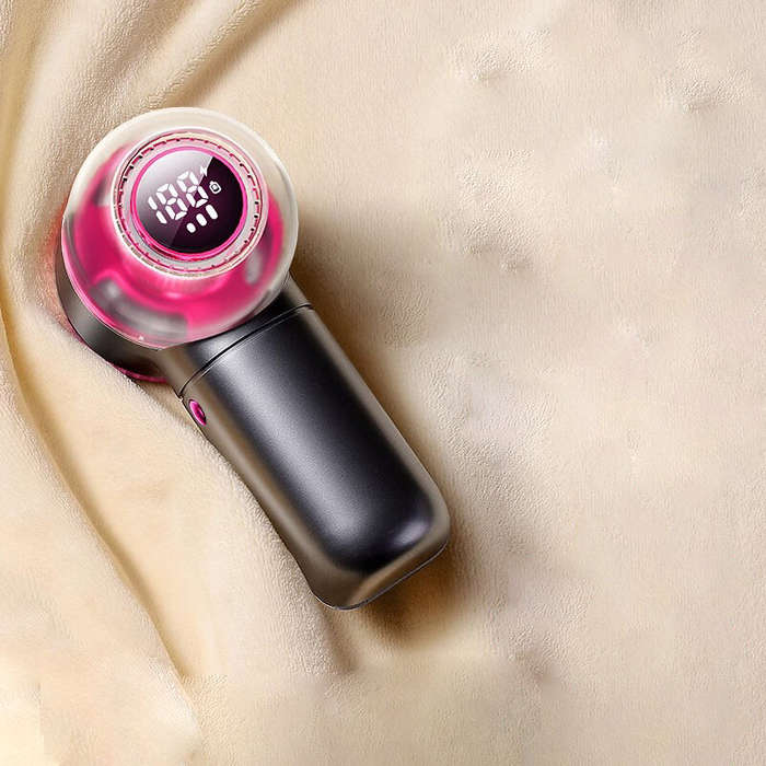 Purple - 2000mAh Electric Sweater Shaver Small Portable Digital Display Hair Ball Trimmer Clothing H