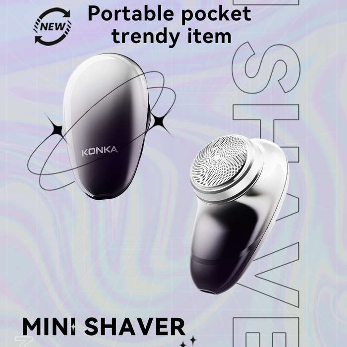 #01 - KONKA Mini Shaver Men's Electric Shaver Travel Portable Smart Type C Rechargeable Beard Shaver