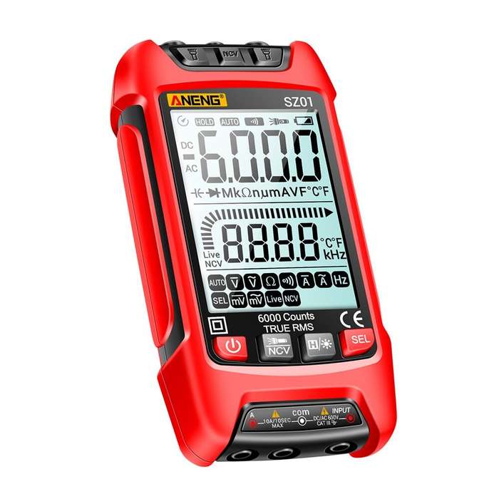 Red - ANENG SZ01 6000 Counts Auto Range True RMS Digital Multimeter High Precision Resistance Freque