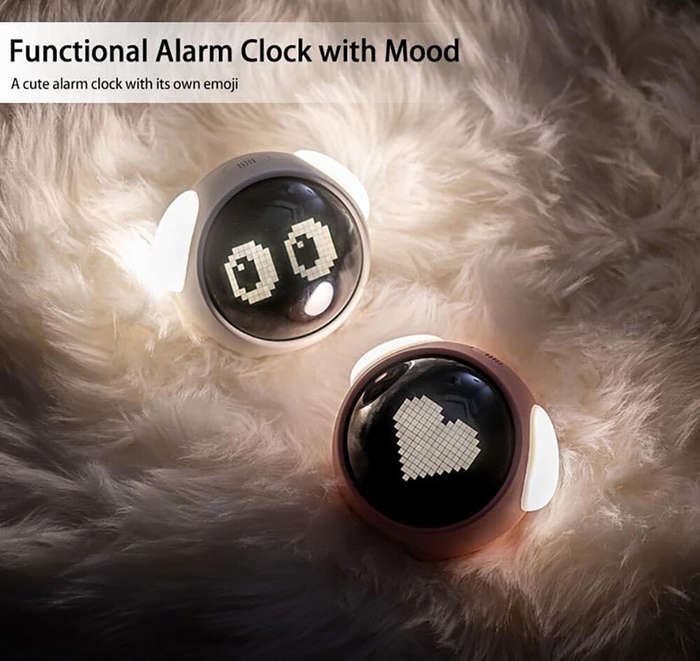 Pink - Multifunctional Electronic Alarm Clock Kids Alarm Clock with Night Light Wake up Mood Alarm C
